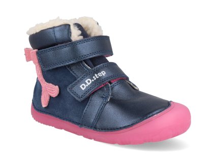 W073 52684 barefoot detske zimni boty d d step w073 52684 modre ruzove 1