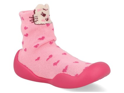 251321 A032 barefoot detske ponozkoboty garvalin calcetin corazones rosa 1