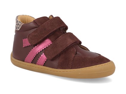 46044 439 barefoot detske kotnikove boty develab midcut 2 velcro leather burgundy 1