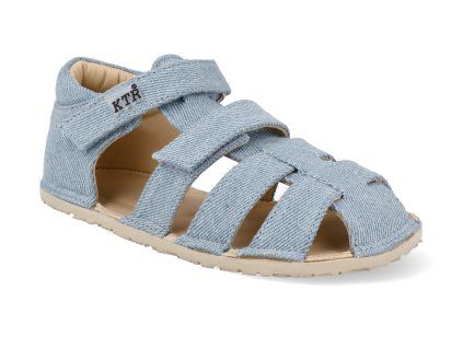 SA33327 23 barefoot detske sandaly ktr textil jeans 1