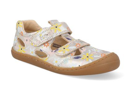 06M015.011 900 barefoot detske sandaly koel bep prints silver 1