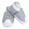 Chaussons cuir Baskets grises Side
