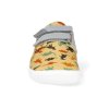 BF0001 TEX W OP DINO barefoot tenisky beda dinosaurs textilni s pevnym opatkem vegan zlute 3