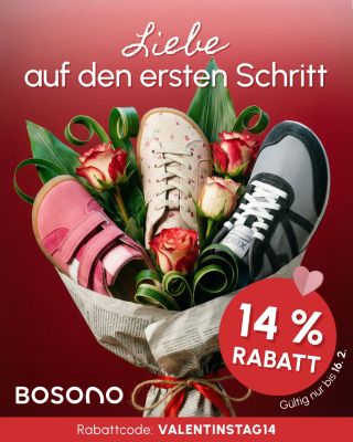 ❤️ Ein Valentinsgeschenk von uns für Sie: 14 % Rabatt auf ausgewählte Barfußschuhe für Damen, Kinder und Herren – Modelle,...
