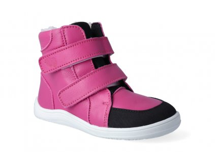 barefoot zimni obuv s membranou baby bare febo winter fuchsia asfaltico 3