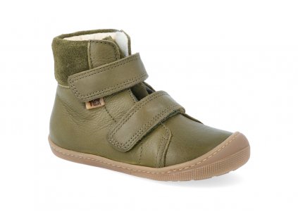 barefoot zimni obuv s membranou koel4kids emil nappa tex khaki 24 31 07T003.102 350 4