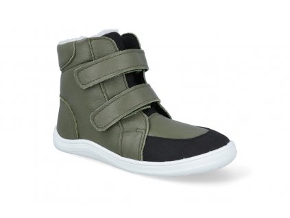 BB W KHAKI ASF barefoot zimni obuv s membranou baby bare febo winter khaki asfaltico 3 4