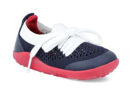 732604E barefoot capacky bobux step up play knit navy red 1