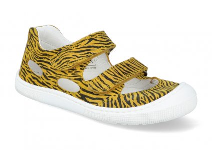 07M018.001 701 barefoot sandalky koel4kids dalila suede yellow zebra 1