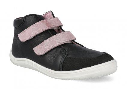F FALL BLACK PINK barefoot kotnikova obuv s membranou baby bare febo fall black pink cerne 1