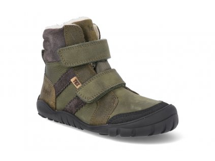 04T003.232 350 barefoot zimni obuv s membranou koel4kids milo hydro tex khaki zelena 1