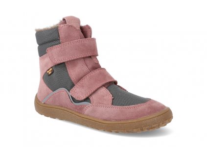 G3160189 7A barefoot zimni obuv s membranou froddo bf tex winter grey pink ruzova 1