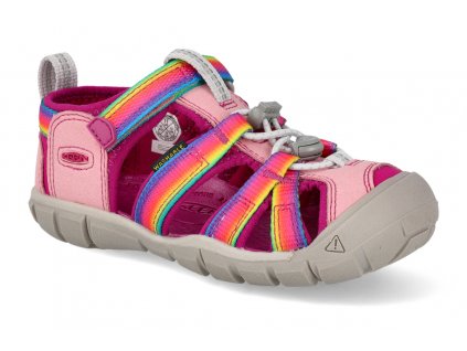 1027411 sportovni sandalky keen seacamp ii cnx k rainbow festival fuchsia ruzove vegan 1