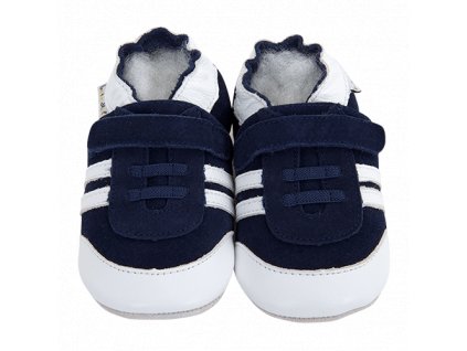 Chaussons cuir Baskets Marine Front