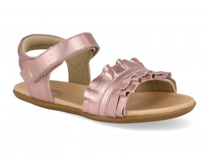 barefoot sandaly tip toey joey ruffle rose gold 1