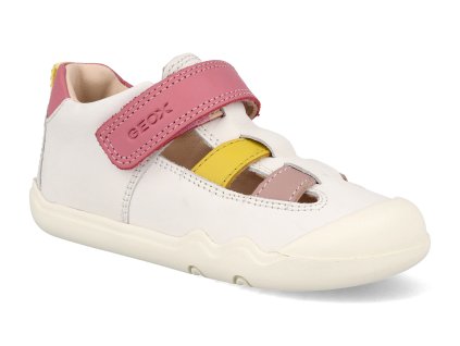 G000399 barefoot detske sandaly geox b steppieup girl white dk pink 1