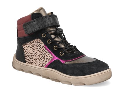 45235 999 barefoot detske kotnikove boty develab elastic velcro wr black combi 1