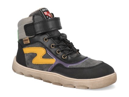 45233 899 barefoot detske kotnikove boty develab elastic velcro wr grey combi 1
