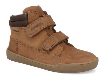 45333 757 barefoot detske kotnikove boty develab mid boot 2velcro wp cognac 1