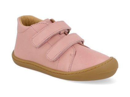 46203 452 barefoot detske kotnikove boty develab baby sft shoe 2velcro pink nappa 1