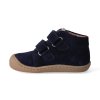 Barefoot kotníková obuv Koel - Korkid velour dark blue