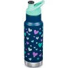 Dětská termolahev Klean Kanteen - Insulated Kid Classic Narrow Sport Cap navy hearts 355 ml