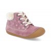 33 13989 29 barefoot zimni obuv lurchi frozy suede wildberry ruzova 1
