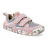 G3130223 12 barefoot textilni tenisky froddo bf d velcro grey pink ruzove 1