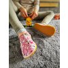 Barefoot dětské přezůvky Jonap - Home Jednorožec otevřené růžové