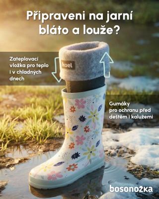 🌧️☀️Déšť nemusí děti zastavit v objevování světa. Tyto dětské holínky Koel spojují moderní, jednoduchý design s pohodlím....