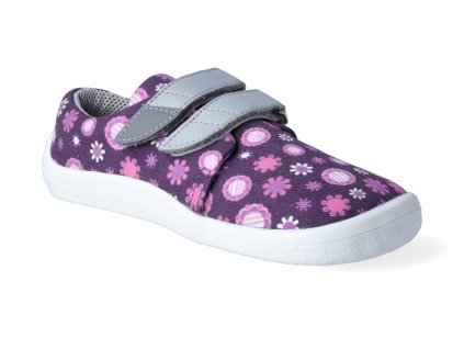 barefoot tenisky beda violet flower textilni 2