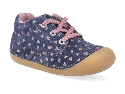 barefoot zateplena obuv lurchi fritzi suede navy 33 13904 22 4