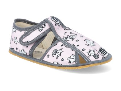 PINK CAT barefoot prezuvky baby bare s prurezy pink cat ruzove 1