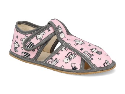 PINK CAT barefoot prezuvky baby bare s prurezy pink cat ruzove 2025 1
