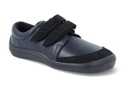 BF0001 W N SO JUST BL barefoot tenisky beda blue just black s velurovym okopem cerne 1