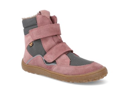 G3160189 7A barefoot zimni obuv s membranou froddo bf tex winter grey pink ruzova 1