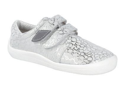 BF0001 W N SILVER SHINE barefoot tenisky beda silver shine stribrne 1