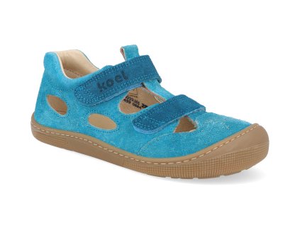 07M033.301 150 barefoot detske sandaly koel deen suede cyan 1