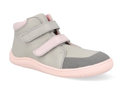 FF GR PINK barefoot detske kotnikove boty baby bare febo fall grey pink sede 1