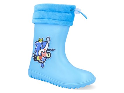 J366 B barefoot detske zateplene holinky ktr blue modre 1