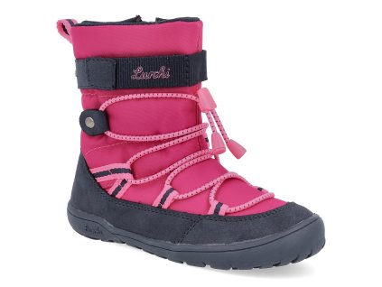 84L0013006 NP barefoot detske kotnikove boty lurchi jace navy pink 1
