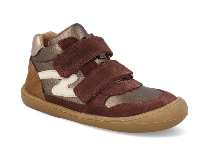 41065 439 barefoot detske kotnikove boty develab sneaker 2 velcro leather burgundy 1