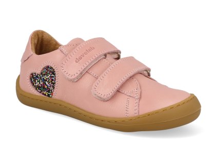 42920 452 barefoot detske boty develab low cut shoe 2velcro pink nappa 1