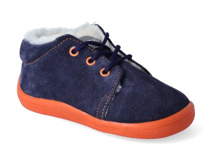 barefoot zimni kotnikova obuv s membranou beda blue mandarine tkanicka 2