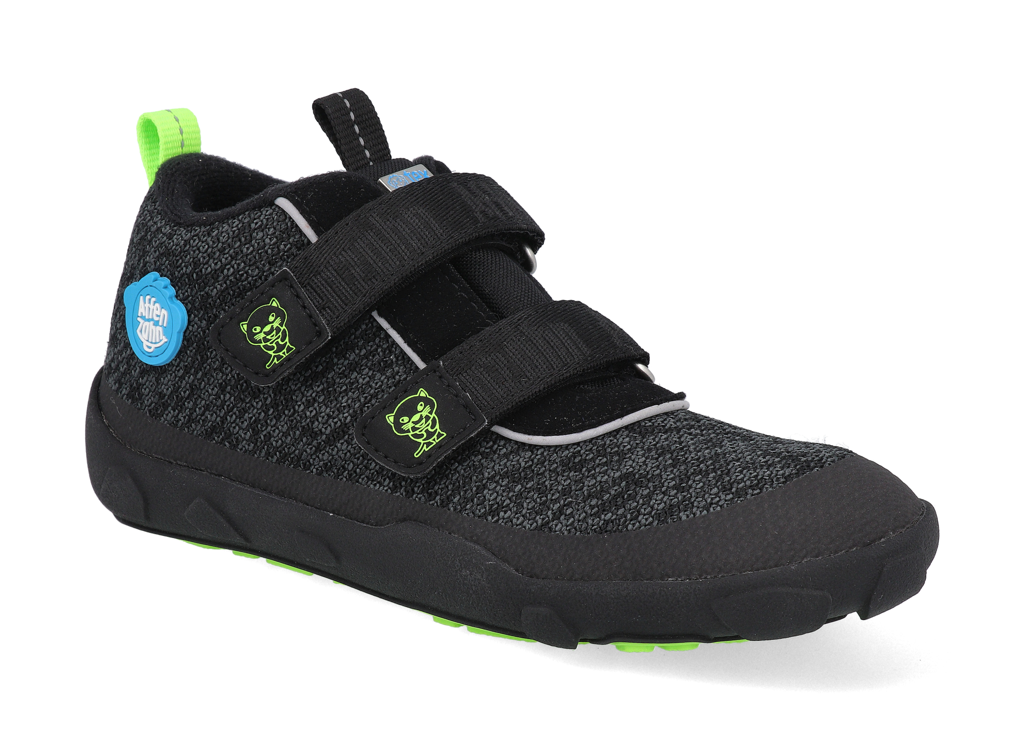 Barefoot obuv s membránou Affenzahn - Minimal Lowboot Knit Black Panther Veľkosť: 25