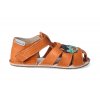 barefoot sandalky orto palm oranzove s trakturkem 2