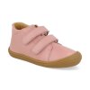 46203 452 barefoot detske kotnikove boty develab baby sft shoe 2velcro pink nappa 1