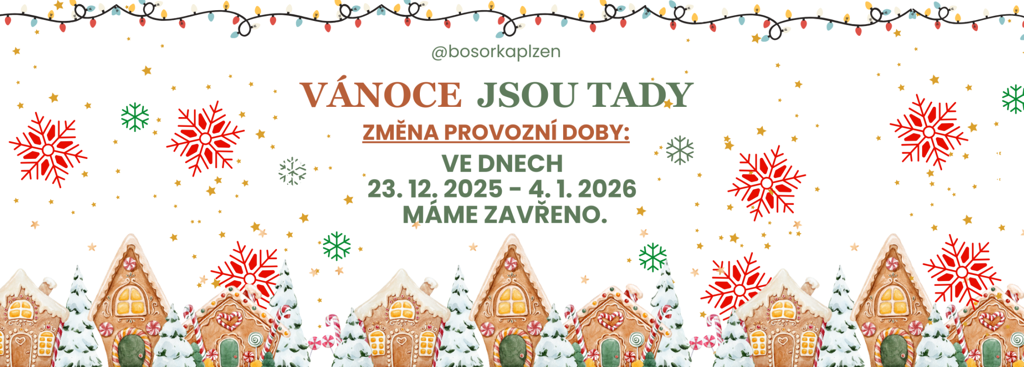 Sváteční provoz Bosorky: kdy máme zavřeno a kdy odešleme vaše balíčky