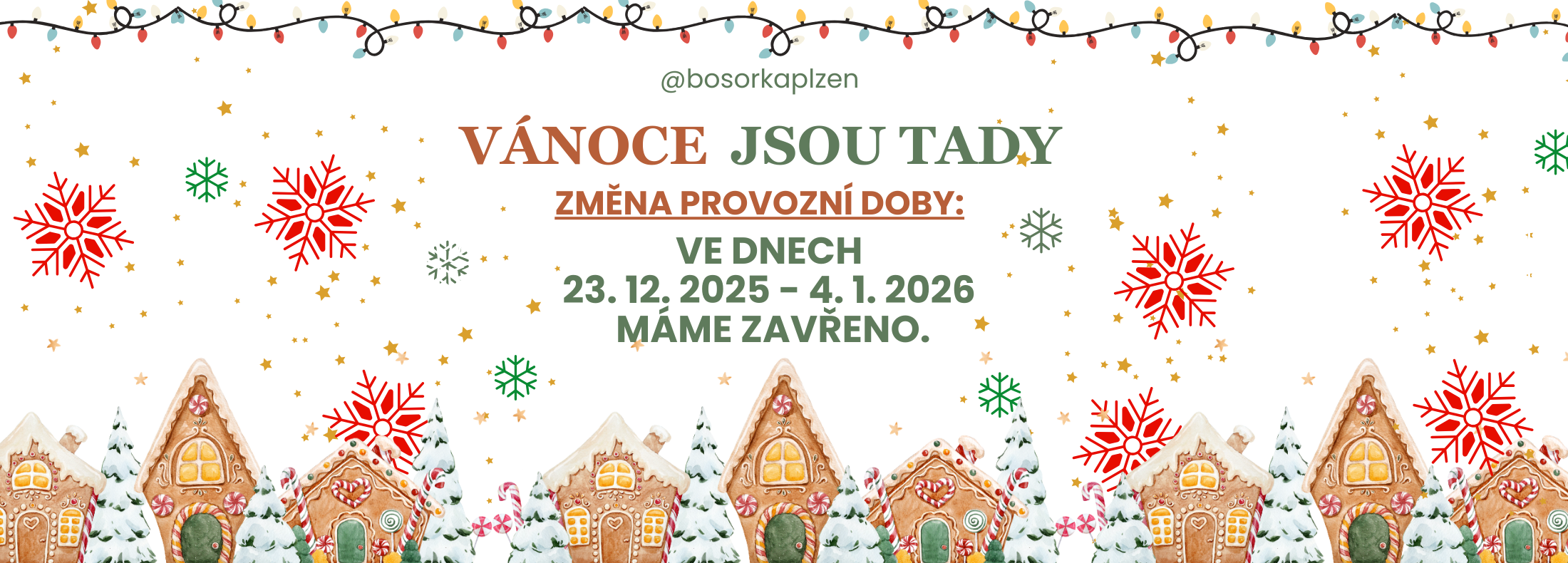 Vánoční provozní doba 2024