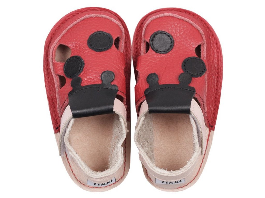 Sandálky Red ladybug - podrážka 2 mm, Tikki shoes - Bosorka Plzeň
